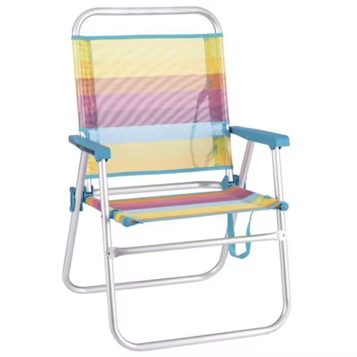 Rainbow Silla Fija Aluminio/Textileno 57x50x88cm - Transpirable Cómodo Resistente  Ideal para Verano - 1