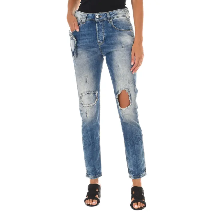 MET-Pantalón tejano largo efecto gastado 10DBF0667 para Mujer - 1