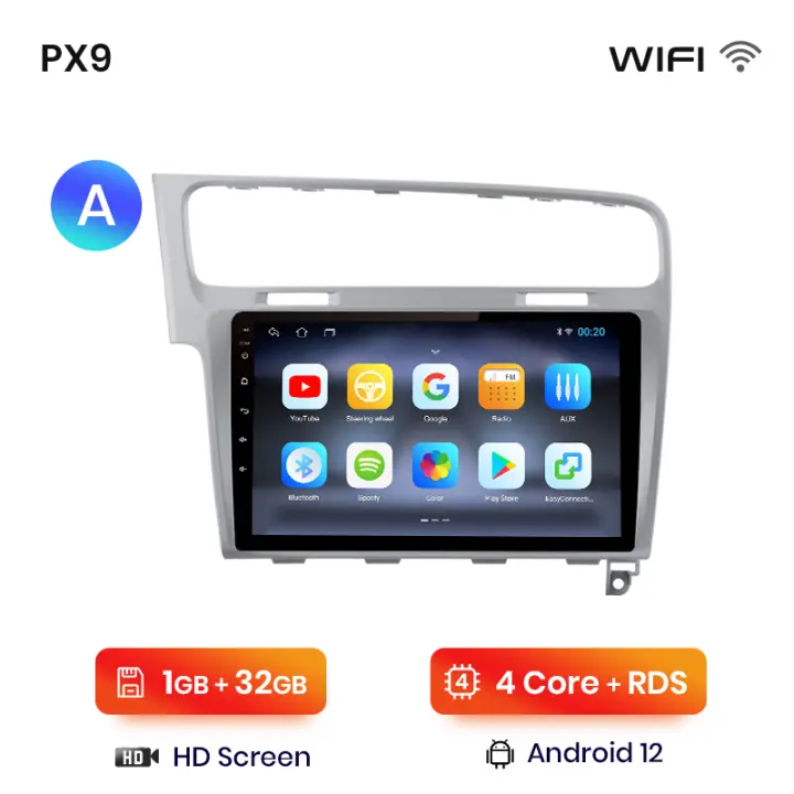 AWESAFE inalámbrico CarPlay Android Auto Radio para VW Volkswagen Golf 7 2013 2014 2015 2016 2017 coche reproductor multimedia GPS 2 din autoradio volante controles RDS Bluetooth - 1