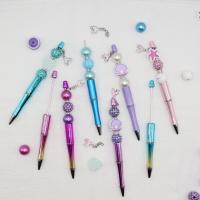 Set De 9 Piezas De Lápices De Punto De Bola DIY Con Tema De Sirena Submarina Azul Y Morado Gradient Akbar Cuentas Colgante Cola De Pez Para Oficina Y Estudio - details 6