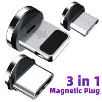 Adaptador De Cable Magnético Redondo Para Micro USB Y Tipo C Con 360 Grados De Rotación Pack De 1/3/5 Piezas Braid Material - details 1