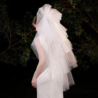 Velo De Novia Accesorios De Boda Fotografía Vestimenta De Novia Polyester Medio Estilo Largo Corto Personalizable Para Mujeres - details 3