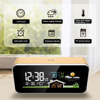 Estación Meteorológica Inalámbrica Con Reloj De Madera Termómetro Y Higrómetro Digital Sensor Inalámbrico Para El Hogar Temporada Estación Del Año - details 0