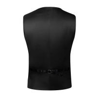 Chaleco Formal Para Hombre Negro Con Paisley Cuello Con Corbata Lazo Handkerchief Cufflinks Para Boda Prom Tuxedo Vestido De Noche - details 6