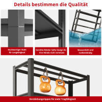 H198cm Estante Pesado 5-Estante de Almacenaje Metálico Capacidad de Carga 650kg, Altura Ajustable Estante Industrial para Garaje, Sótano y Taller, Negro, H198cm × W120cm × D45.7cm - details 6