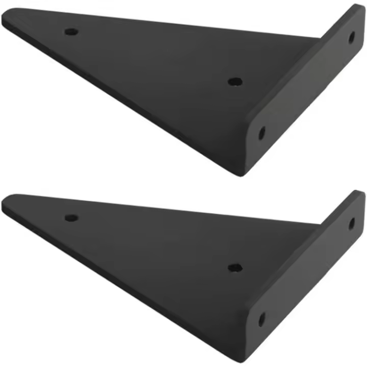 Soporte de estante triangular de metal flotante, soporte de estante de pared ciego oculto, soporte de decoración de bricolaje para dormitorio, sala de estar, baño, 2 piezas (8x10cm/3.1x3.9in, negro) - 1
