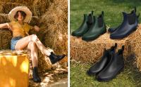 Botas de lluvia para mujer Botas de lluvia Chelsea Impermeables Wellington Botas de tobillo de goma de moda Flexible antideslizante - details 2
