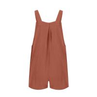 Traje De Mujer Casual De Algodón Lino Suave Con Pierna Ancha Y Bolsillos Estilo Callejero Cómodo Para Verano Color Sólido - details 46