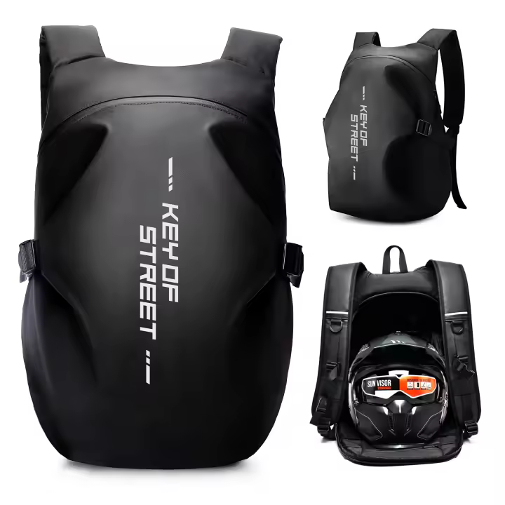 Mochila Para Motocicleta Y Ciclismo Con Gran Capacidad Y Almacenamiento De Casco Impermeable Con Bandas Reflectantes Para Senderismo - 1