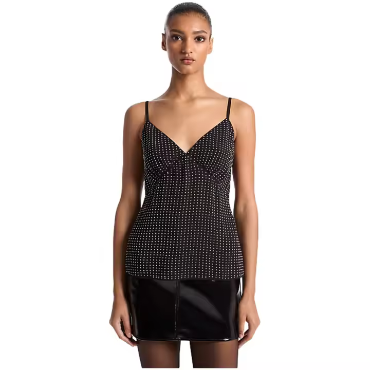 MICHAEL KORS - Top de Tirantes con Pedrería Color Negro - 1