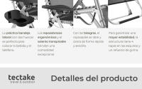 Tectake - Tumbona CLOUD plegable y ajustable sin niveles, Súper cómoda con tejido de textileno transpirable, Un cabezal y un cojín reclinable muy gruesos y extraíbles, Respaldo y reposapiés ajustables sin escalonamientos - details 3