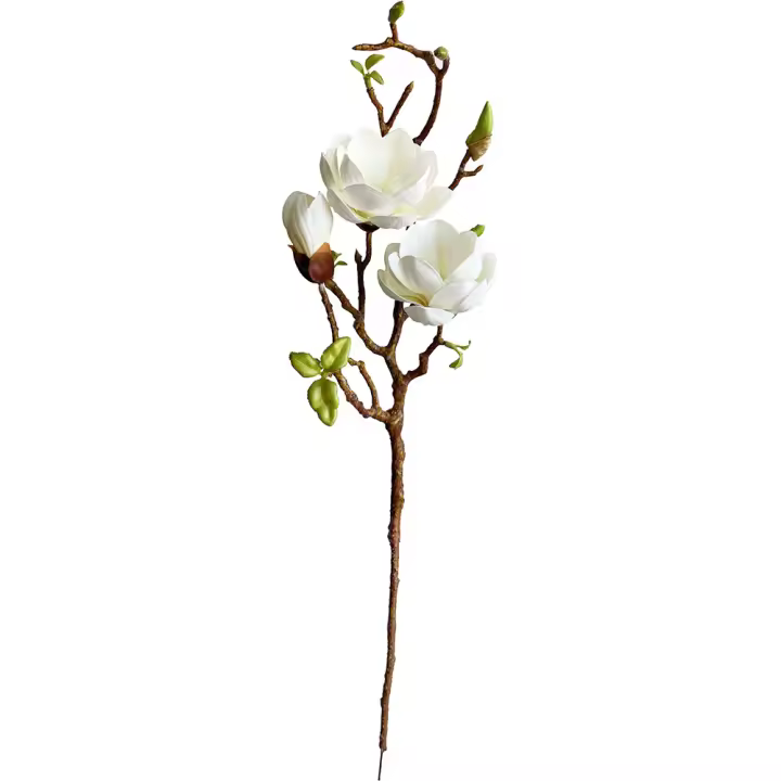Poenia Arte Floral - Ramo Artificial Magnolia 80cm - Pack de 2 - Decoración Duradera - 1