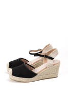 Alpargatas de cuña con plataforma en esparto, punta cerrada y pulsera ajustable, diseño cómodo y elegante Mynzi - details 0