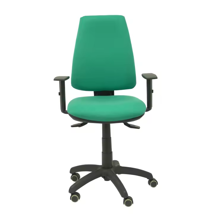 Piqueras Y Crespo Silla Elche S BALI Verde Esmeralda Ergonómica con Brazos y Ruedas - 1
