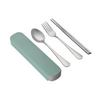 Juego De Ternera De Acero Inoxidable Coreano Con Cuchara Tenedor Y Palillos Para Viajes Portátil Regalo Para Estudiantes - details 6