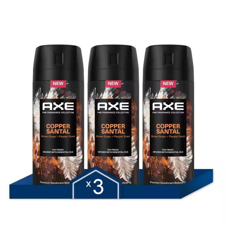 Axe Desodorante Copper Santal Fragancia Premium 150ml - Pack de 3 - 1