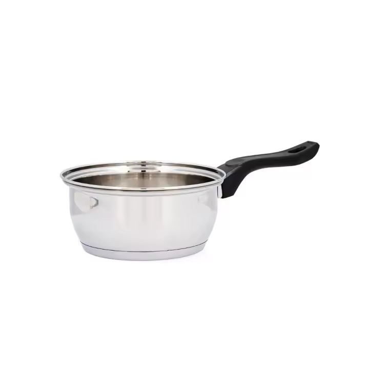 Cazo acero inoxidable con tapa Quid - Disponible en 14 y 16cm - Compatible con inducción y todo tipo de cocina - Apto lavavajillas - 1