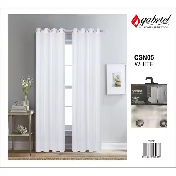 CORTINA SEMIOPACA CON ESTAMPADO DE 140X260CM CON 8 ANILLAS - 1