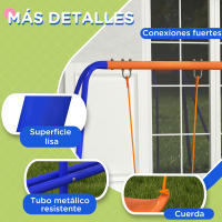 Outsunny Columpio Infantil 4 en 1 Columpio para Niños con 2 Columpios Individuales 1 Columpio del Planeador 1 Tobogán Cuerda Ajustable y Anti-UV para Exterior Multicolor - details 6