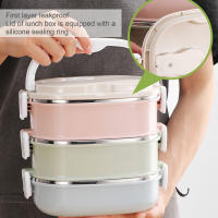 Caja De Almuerzo Portátil De Acero Inoxidable Para Estudiantes Y Trabajo Contenedor De Alimentos Con Utensilios De Cocina Resistentes Al Agua Caliente - details 3