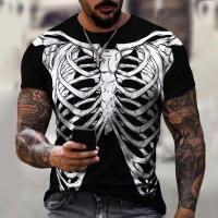 Camiseta De Terror Con Esqueleto 3D Para Hombres Y Mujeres Moda Oversize Manga Corta Camisetas De Calle Para Niños Ropa Top - details 10
