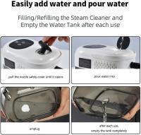 Limpiador a vapor portáthil, 15 Segundos de calor, Tanque de Agua de 1 L, 2500 W, vaporizador multiusos de Alta Tema, 6 niveles ajustables para el hogar. - details 1