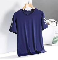 Camiseta De Deporte Casual Para Hombres Verano Manga Corta Secado Rápido Seda Hielo Diseño Simple Cuello Redondo Top De Media Manga - details 10