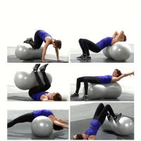 Bola De Yoga De Forma De Maní Anti-Rotura 90x45cm Para Ejercicio En Casa Equipo De Fitness Gimnasio Entrenamiento De Pilates Con Bombín - details 13