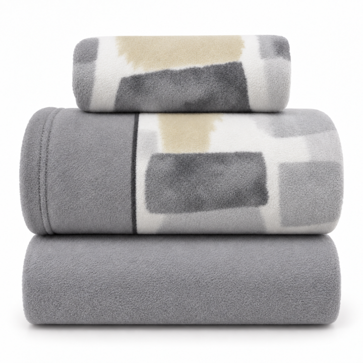 Coralina Sheet Set Norway Model, 100% Polyester, Available in Malva and Grey for Beds 90, 105, 135, 150 cm, Warm and Soft Design with Polka Dots, Perfect Bedding Set for Comfort in Cold Months.