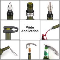 Juego De 5 Piezas De Acero Inoxidable Con Botella Forma De Estuche Tapa De Derrame Anillo Cortador De Película Roedor De Vino Accesorios De Abrevidrios - details 4