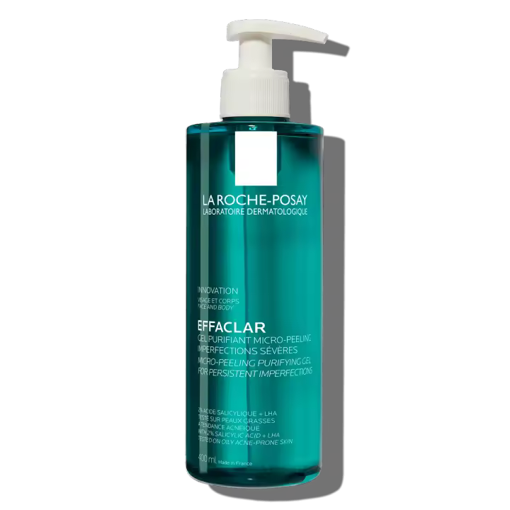 Effaclar Gel Microexfoliante Purificante con Ácido Salicílico y LHA de La Roche-Posay para Rostro y Cuerpo, 400 ml - 1