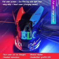 Máscara De Cosplay Punk Cyberpop Con Luz Y Pantalla De Subtítulos Rolling Mecha Soldado Tecnología Control Por App Regalo De Navidad Para Hombres Y Mujeres - details 31