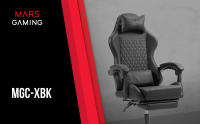 Mars Gaming MGC-X, Silla Gaming Ergonómica, Cuero Sintético, Respaldo Reclinable y Altura Regulable, Reposabrazos Dinámico, Cojín Cervical y Lumbar, Silla de Oficina con Reposapiés Extensible, Silla PC Azul, Negra, Rosa, Roja o Blanca - details 0
