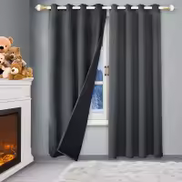 Cortinas De Blackout Tejidas 100% Gruesas Para Invierno Con Anillas Listas Para Instalar Para Sala De Estar Dormitorio Decoración Y Aislamiento De Luz - details 20