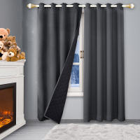 Cortinas De Blackout Tejidas 100% Gruesas Para Invierno Con Anillas Listas Para Instalar Para Sala De Estar Dormitorio Decoración Y Aislamiento De Luz - details 20