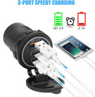 Cargador De Coche 12V USB Doble 30W PD USB-C Y 18W QC3.0 Para Coche RV Barco Marina Camión Motocicleta Accesorios De Carga - details 0