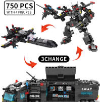 HUIQIBAO SWAT Camión De La Estación Policial Bloques De Construcción Modelo Para Niños Juguetes Educativos Helicóptero Y Coche De Figuras De La Ciudad - details 1