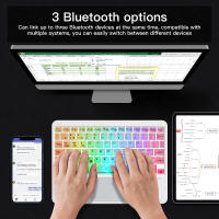Teclado Inalámbrico Bluetooth Con Retroiluminación RGB Y Touchpad Para iPad IOS Android Windows Teclas Transparentes GOOJODOQ - details 1