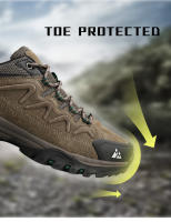 Zapatos De Senderismo Para Hombres HIKEUP De Cuero Suela De Goma Antideslizante Transpirables Malla Superior Tamaño 40-45 Color Negro Verde Caqui Gris - details 6
