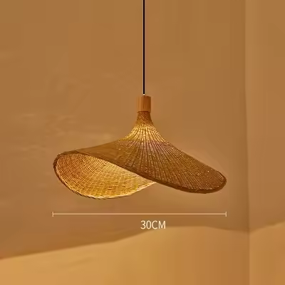 Lámpara Colgante De Bambú Estilo Chino Tejida a Mano Para Decoración De Hogar Y Restaurante 18/19/30cm Iluminación Pendente - 1