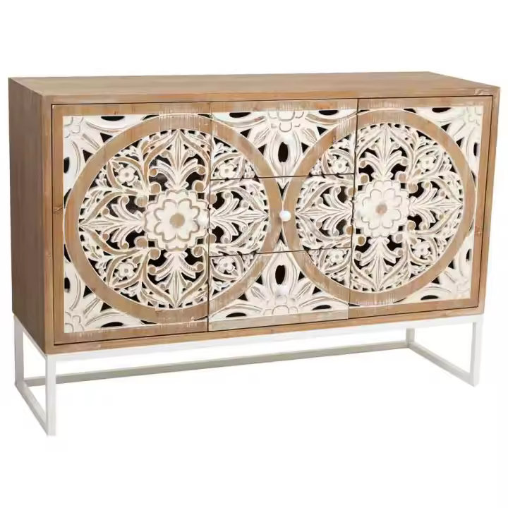 Aparador  de madera blanco 120x38x80 - 1