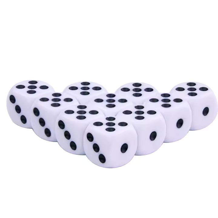 10PCS Dados Pequeños D6 14mm Para Juegos De Tablero Y Apuestas Estándar Con Puntos Accesorios De Juego - 1