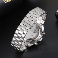 Reloj De Pulsera De Cuarzo PLADEN Para Hombres Lujo Acero Inoxidable Cronógrafo Deportivo Resistente Al Agua Con Manecillas Luminosas Y Calendario Completo Moda Casual - details 9