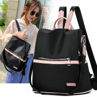 Mochila Oxford Casual 2024 Para Mujer Negra Impermeable De Nylon Para Estudiantes Adolescentes Niñas Bolsa De Viaje De Moda Con Manija Suave Sistema De Almacenamiento Arcuado - details 0