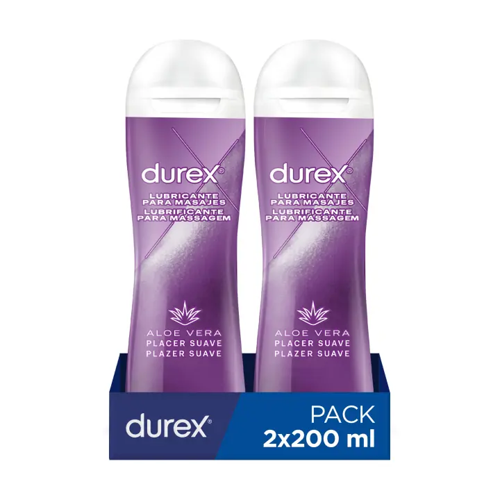 Durex - Lote Set 2x Play Massage 2en1 Gel de Masaje 2x 200 ml, Erótico y Lubricante Estimulante con Aloe Vera Suave - 1