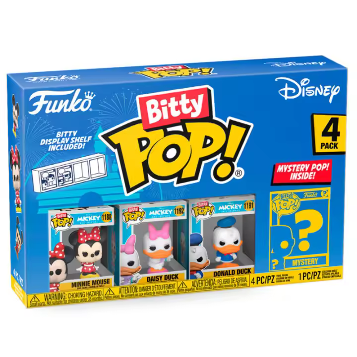 Blister 4 figuras Bitty POP Disney MinnieFigura  Coleccionable - Idea de Regalo- Mercancia Oficial - Juguetes para Niños y Adultos - Movies Fans - Muñeco para Coleccionistas y Exposición - 1