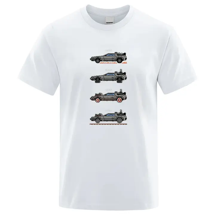 Camiseta Retro Estilo Back to the Future Para Hombres Y Mujeres Algodón Camiseta Suelta Harajuku Cuello Redondo Camisetas Casuales - 1