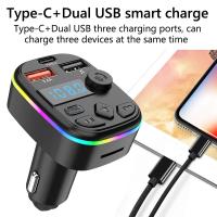 Transmisor De Radio FM Para Coche 2025 Con Soporte Para Tarjeta TF Y USB Doble USB Tipo C Reproductor MP3 Para Teléfono Móvil Con Carga Inalámbrica - details 3