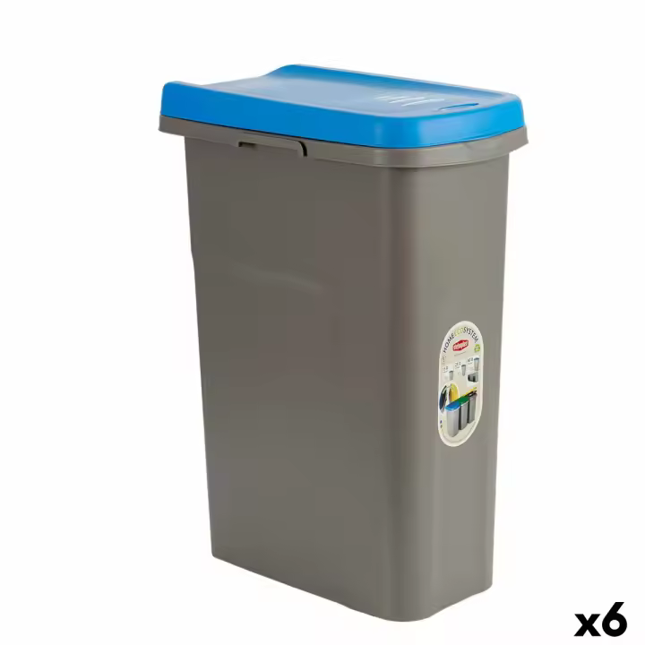 Papelera Stefanplast Azul Gris Plástico 25 L (6 Unidades) - 1