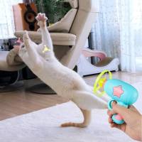 Juguetes coloridos de la hélice del vuelo para los gatos, juguete del gato con 1 lanzador y 10 discos - details 2